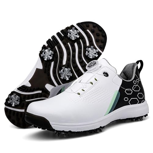 Generisch Neue Golfschuhe mit Rutschschutz rutschfeste Trainingsschuhe Abnehmbare Golfschuhe (Weißblau mit Nägeln,39) von Generisch