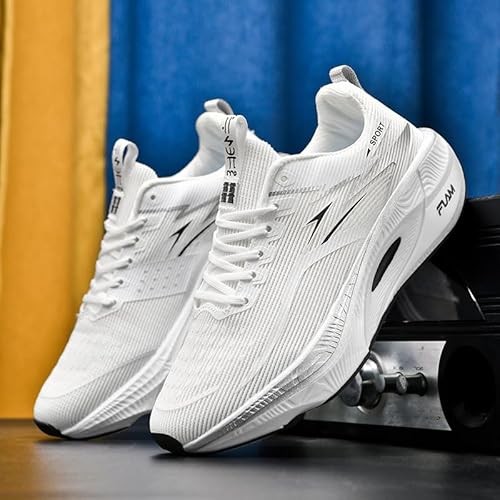 Generisch Neue Laufschuhe Marathon Super Leichte Schockdämpfung Professionelle Sportschuhe Training Spring Seil Schuhe (Weiß,43) von Generisch