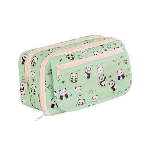 Generisch Niedliche Bleistiftkoffer Ästhetik, Tiermuster Stationery Pen Bag | 9 Fächer -Kosmetikbeutel, Make -up -Beutel mit Zipper -Briefpapierorganisator für Schüler, Schulbedarf von Generisch