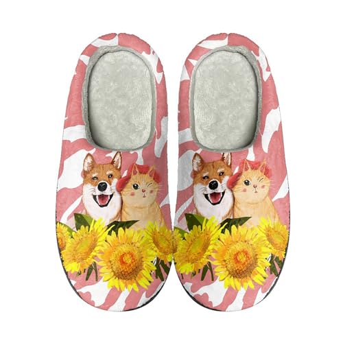 Generisch Niedliche Cartoon-Halloween Tier Hausschuhe - Slippers Women Cute Winter Lustig Hüttenschuhe Plüsch Warme Heimschuhe Unisex Hauspantoffeln Rutschfest Pantoletten Liebespaar Pantoffeln von Generisch