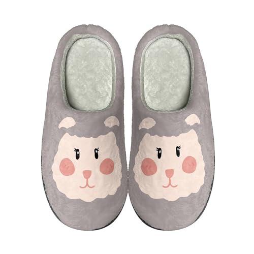 Generisch Niedliche Cartoon-Halloween Tier Hausschuhe - Slippers Women Cute Winter Lustig Hüttenschuhe Plüsch Warme Heimschuhe Unisex Hauspantoffeln Rutschfest Pantoletten Liebespaar Pantoffeln von Generisch