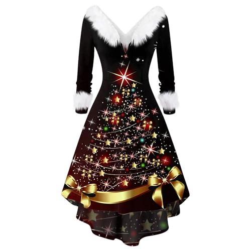 Generisch Nikolaus,Xmas Dessous,Christmas Costume,Sissy Kleid,ballkleid Glitzer,Damen Weihnachten kostüm,Baum kostüm,Weihnachts Pullover Damen,Kleid Weihnachtsfeier,weihnachtskleid Damen lang von Generisch