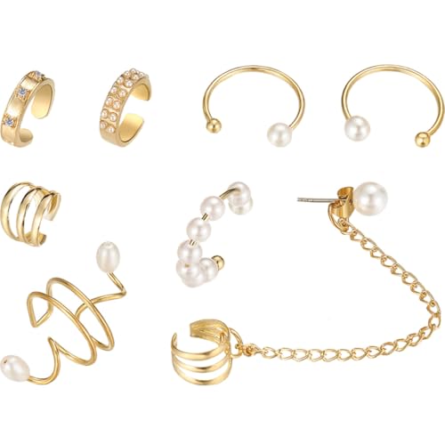 Generisch Non piercing Perlen Ohrclips Leicht und Komfortabel Modische Ohrklemme für Damen Einfache Anwendung Elegantes Ohrschmuck für Frauen und Freundinnen von Generisch