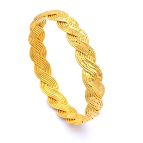 Generisch Örgü Burma Bilezik Armreifen Gold Armreif 22 Karat Vergoldet Altin Bileklik Kuyumcu 1.2cm (6.4 (S)) von Generisch