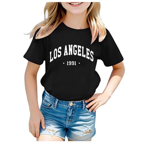 Generisch Oberteile Teenager Mädchen T-Shirt Kordelzug Sommer Kinder Kurz Oberteile Shirts Sport Freizeit Mode Tshirts Für Mädchen 5-14 Jahre von Generisch