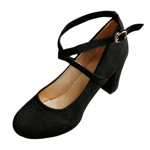 Generisch Oktoberfest Schuhe Damen klobigem Absatz wasserdichte Große Ferse Freizeitschuhe Alltag und zum Stilvolle Kombinieren mit Dirndlkleid Slip On Design für Passform Bequeme Cosplay Hoch von Generisch