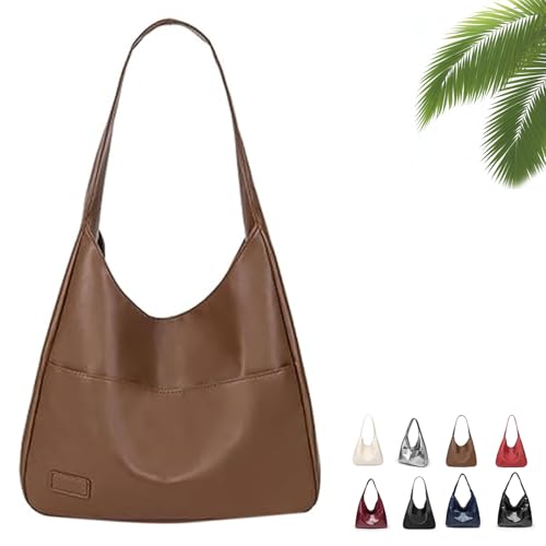 Generisch Ooomay Bag, Ooomay Tote Shoulder Bags for Women, Large Capacity Soft Vegan Leather Tote Bag (Brown) von Generisch