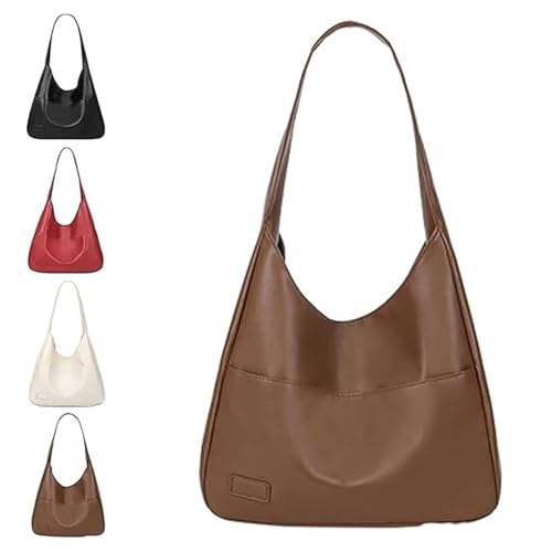 Generisch Ooomay Bag, the maya bag, Ooomay Maya Tote Bag, Vegan Leather Trendy Soft Maya Tote Bag, Large Capacity, Waterproof (Brown) von Generisch