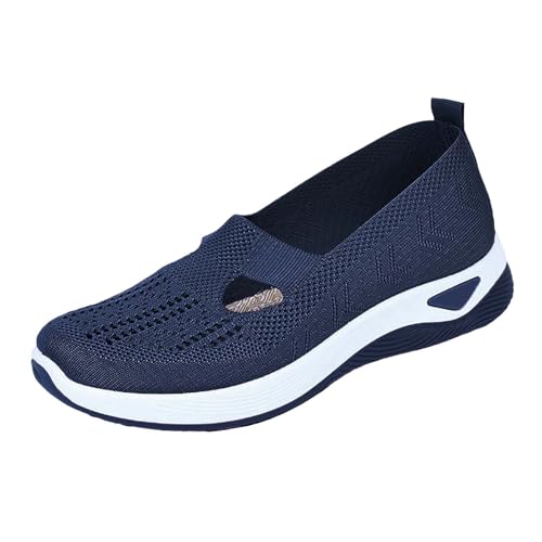 Generisch Orthopädische Damen Sneaker Bequem & Atmungsaktiv | Leicht, rutschfest & Flache Sohle | Slip-On Walkingschuhe mit Mesh-Obermaterial für Sommer 2025 von Generisch