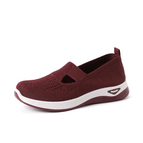 Generisch Orthopädische Damenschuhe Wanderschuhe Leichte H-Typ Mesh-Schuhe Atmungsaktiv Memory Foam Walkingschuhe Slip-On Sommer Bequem Sportschuhe Flach Sneaker Sommerschuhe Brick Red 42 Generisch Orthopädische Damenschuhe Wanderschuhe Leichte H-Typ Mesh-Schuhe Atmungsaktiv Memory Foam Walkingschuhe Slip-On Sommer Bequem Sportschuhe Flach Sneaker Sommerschuhe Brick Red 42 von Generisch