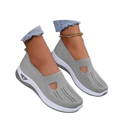Generisch Orthopädische Damenschuhe Wanderschuhe Leichte H-Typ Mesh-Schuhe Slip-On Sommer Atmungsaktive Memory Foam Bequeme Outdoor-Sportschuhe von Generisch