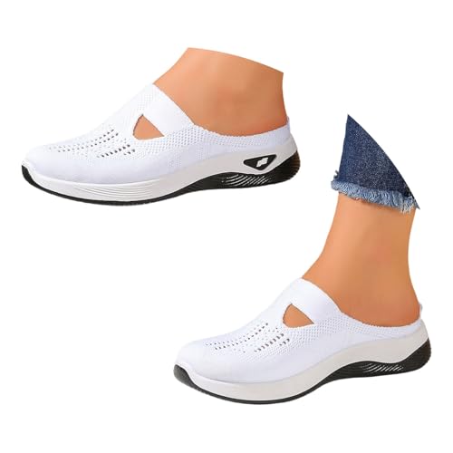 Generisch Orthopädische Damenschuhe Wanderschuhe Leichte H-Typ Mesh-Schuhe Slip-On Sommer Atmungsaktive Memory Foam Bequeme Outdoor-Sportschuhe von Generisch