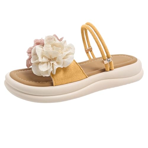 Generisch Orthopädische Plateausohle Hausschuhe Bequeme Peeptoe Flipflop Elegante modische SlingbackSchuhe Hohle Damen SommerSchuhe Schnürhalbschuhe Rutschfeste Freizeit Strand Slippers von Generisch