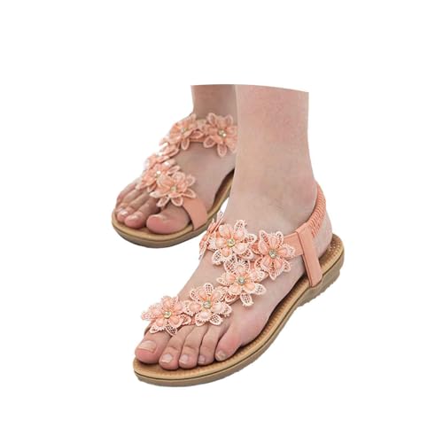 Generisch Orthopädische Sandalen Damen Elegant Coole Mit Fussbett Sandaletten Bequem Boho Flip Flops Flache Schuhe Slingback Weichen Flache Lässige Offene Zehentrenner Sommerschuhe Strandschuhe(AA) von Generisch