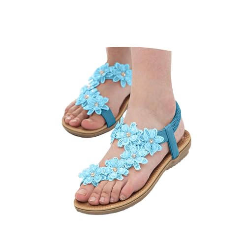 Generisch Orthopädische Sandalen Damen Elegant Coole Mit Fussbett Sandaletten Bequem Boho Flip Flops Flache Schuhe Slingback Weichen Flache Lässige Offene Zehentrenner Sommerschuhe Strandschuhe(BB) von Generisch
