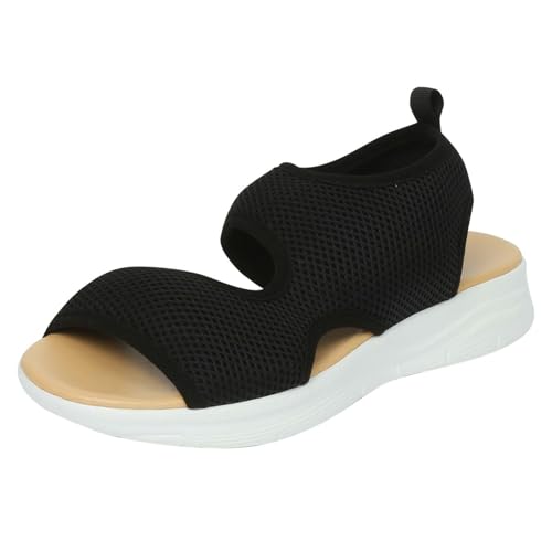 Generisch Damen Sandalen Sommer Wandersandalen Freizeit Plateau Rutschfeste Sandaletten Sportsandalen Wanderschuhe Für Sport Strand Sandalen Blau Weiches,Rutschfestes Silikon von Generisch