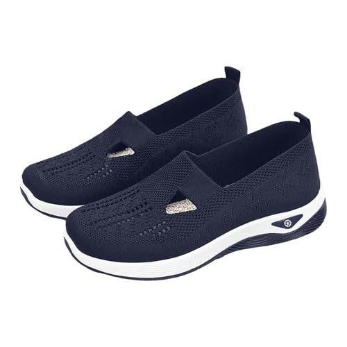 Generisch Orthopädische Schuhe Damen Loafer Sommer Mesh Atmungsaktiv Leichtgewichts Laufschuhe Weite H Vermascht Bequeme Walkingschuhe Outdoor Slip On Weiche Sohle Sommerschuhe,34-42 EU von Generisch