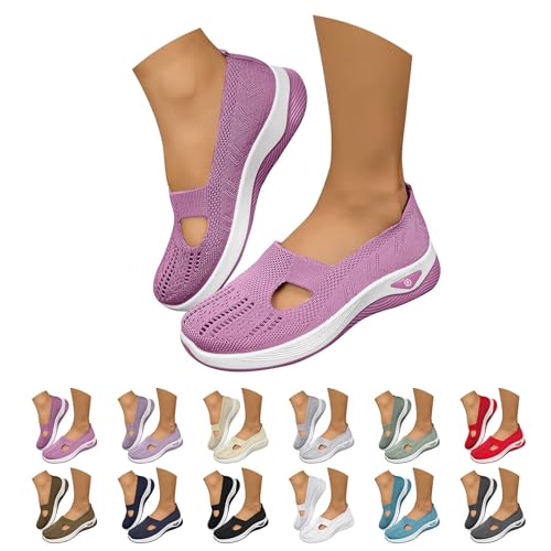 Generisch Orthopädische Schuhe Damen Loafer Sommer Mesh Atmungsaktiv Leichtgewichts Laufschuhe Weite H Vermascht Bequeme Walkingschuhe Outdoor Slip On Weiche Sohle Sommerschuhe,34-42 EU von Generisch