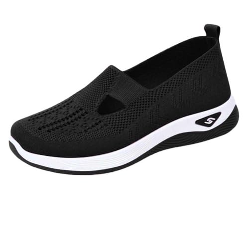Generisch Orthopädische Schuhe Damen Slip on Sneaker Frauen Gewebt Atmungsaktiv Turnschuhe Leicht Lässige Laufschuhe Sportschuhe Bequeme Schlupfschuhe Walkingschuhe Arch Support Schuhe von Generisch
