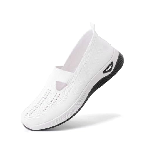 Generisch Orthopädische Schuhe Damen Sneaker Walkingschuhe Plateau-Turnschuhe Mesh Leichte Atmungsaktiv Freizeitschuhe Outdoor Walkingschuhe rutschfeste Slipper Bequeme Fitness Joggingschuhe von Generisch
