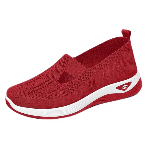 Generisch Orthopädische Schuhe Damen Sneaker Walkingschuhe Plateau-Turnschuhe Mesh Leichte Atmungsaktiv Freizeitschuhe Outdoor Walkingschuhe rutschfeste Slipper Bequeme Fitness Joggingschuhe von Generisch