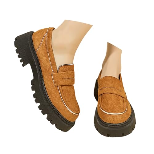 Generisch Orthopädische Schuhe Damen Sommer - Segelschuhe Mit Keilabsatz Sportschuhe Bequeme Weiches Lauflernschuhe Breite Fuß Slip-On Leder Wanderschuhe Flache Halbschuhe von Generisch
