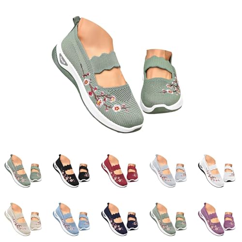 Generisch Orthopädische Schuhe Damen Sommer Sneaker Atmungsaktive Vermascht Turnschuhe Lässige Bequeme Laufschuhe Leicht Walkingschuhe Breite Fuß Trainer Turnschuhe Bequeme Outdoor Sportschuh von Generisch