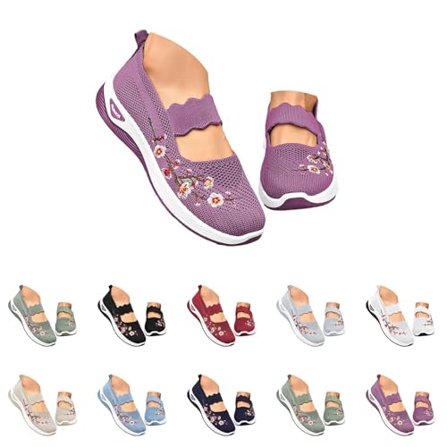 Generisch Orthopädische Schuhe Damen Sommer Sneaker Atmungsaktive Vermascht Turnschuhe Lässige Bequeme Laufschuhe Leicht Walkingschuhe Breite Fuß Trainer Turnschuhe Bequeme Outdoor Sportschuh von Generisch