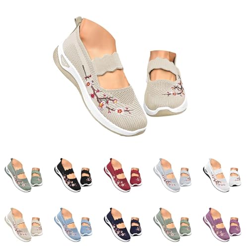 Generisch Orthopädische Schuhe Damen Sommer Sneaker Atmungsaktive Vermascht Turnschuhe Lässige Bequeme Laufschuhe Leicht Walkingschuhe Breite Fuß Trainer Turnschuhe Bequeme Outdoor Sportschuh von Generisch
