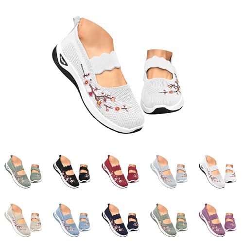Generisch Orthopädische Schuhe Damen Sommer Sneaker Atmungsaktive Vermascht Turnschuhe Lässige Bequeme Laufschuhe Leicht Walkingschuhe Breite Fuß Trainer Turnschuhe Bequeme Outdoor Sportschuh von Generisch