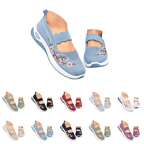 Generisch Orthopädische Schuhe Damen Sommer Sneaker Atmungsaktive Vermascht Turnschuhe Lässige Bequeme Laufschuhe Leicht Walkingschuhe Breite Fuß Trainer Turnschuhe Bequeme Outdoor Sportschuh von Generisch
