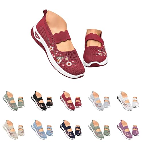 Generisch Orthopädische Schuhe Damen Sommer Sneaker Atmungsaktive Vermascht Turnschuhe Lässige Bequeme Laufschuhe Leicht Walkingschuhe Breite Fuß Trainer Turnschuhe Bequeme Outdoor Sportschuh von Generisch