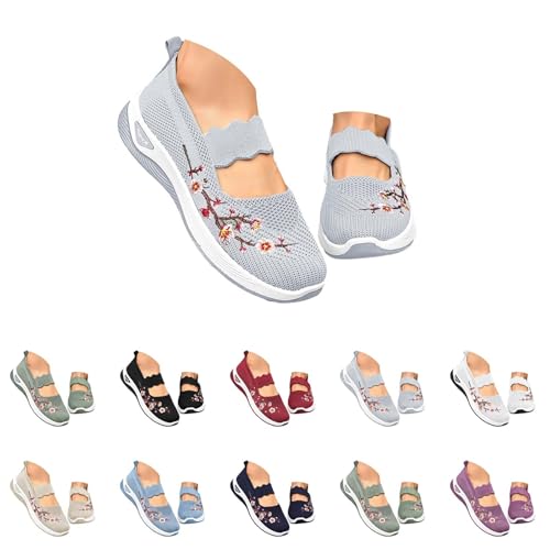 Generisch Orthopädische Schuhe Damen Sommer Sneaker Atmungsaktive Vermascht Turnschuhe Lässige Bequeme Laufschuhe Leicht Walkingschuhe Breite Fuß Trainer Turnschuhe Bequeme Outdoor Sportschuh von Generisch