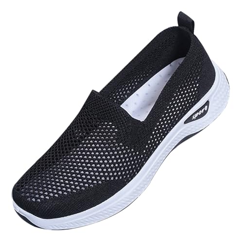 Generisch Orthopädische Schuhe Damen Sommer Sneaker - Leichte Turnschuhe Damen Ohne Schnürung Mesh Atmungsaktive Sportschuhe Slip On Stoffschuhe Leicht Bequem Sommerschuhe Walkingschuhe Arbeitsschuhe von Generisch