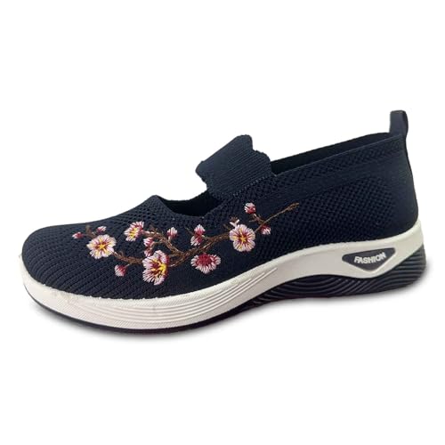 Generisch Orthopädische Schuhe Damen Walkingschuhe Damen Leicht Weite Vermascht Atmungsaktive Lässige Komfort Laufschuhe Bequeme Outdoor Sommerschuhe Turnschuhe Slip On Sneaker Orthopädische Sandalen von Generisch