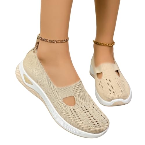 Generisch Orthopädische Slip-On-Sneaker für Damen – Atmungsaktive, leichte Laufschuhe mit verstärkter Fußgewölbeunterstützung und Rutschfester Sohle für Sommer, Fitnessstudio und Sport (Khaki,32) Generisch Orthopädische Slip-On-Sneaker für Damen – Atmungsaktive, leichte Laufschuhe mit verstärkter Fußgewölbeunterstützung und Rutschfester Sohle für Sommer, Fitnessstudio und Sport (Khaki,32) von Generisch