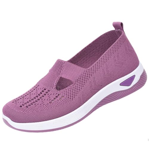 Generisch Orthopädische Wanderschuhe for Damen mit Fußgewölbeunterstützung for Plattfüße Bequeme Slip-on-Arbeitsschuhe mit Plateau(Pink,41 EU) von Generisch