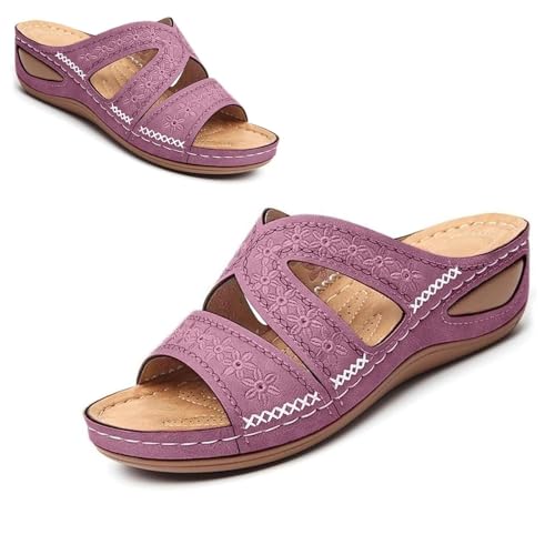 Generisch Orthopedic Wedge Sandals for Women 2025 omfortable Open Toe Wedge Beach Sandals Arch Support Wedge Non Slip Flip Flops (1PCS/A,36) von Generisch
