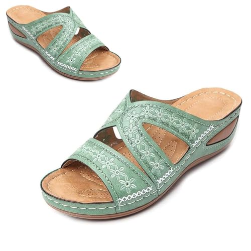 Generisch Orthopedic Wedge Sandals for Women 2025 omfortable Open Toe Wedge Beach Sandals Arch Support Wedge Non Slip Flip Flops (1PCS/B,36) von Generisch