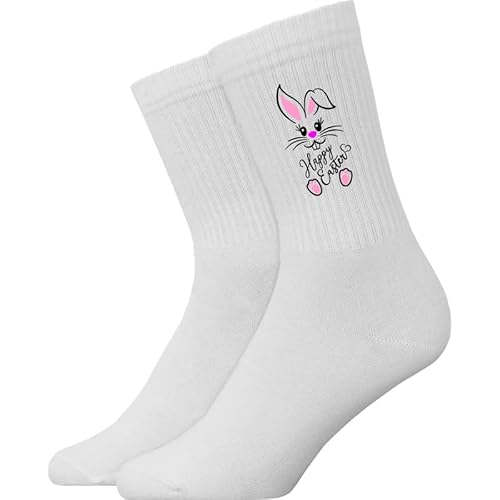 Generisch Ostern Ostergeschenk Osterhase - Atmungsaktive Sportsocken Tennissocken Crew Socks Baumwolle Socken von Generisch