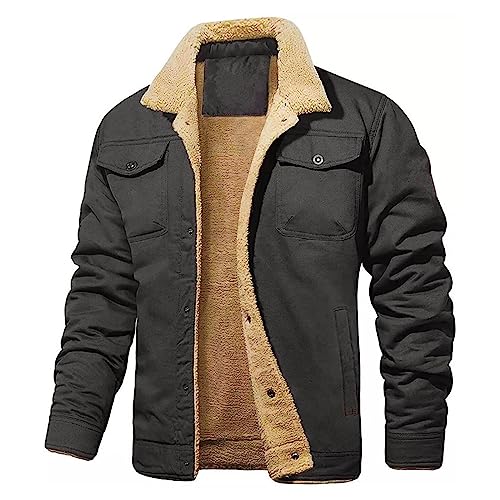 Generisch Outdoor Fleecejacken Für Herren, Beige Outdoor Lang Herbst Wolljacke Winterjacke Oversized Leicht Warm Original Bomberjacke Wintermantel Winter 4Xl Schurwolle Fleecejacke Übergangsjacke von Generisch