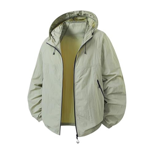 Generisch Outdoor Jacke Herren Fahrradjacke Sommer Kapuzenpullover mit Kapuze Weste Lang Frühlingsjacke Blouson Sport Shirt Laufjacke Trainingsjacke Wanderjacke Sportjacken Sweatmantel Schottwand von Generisch