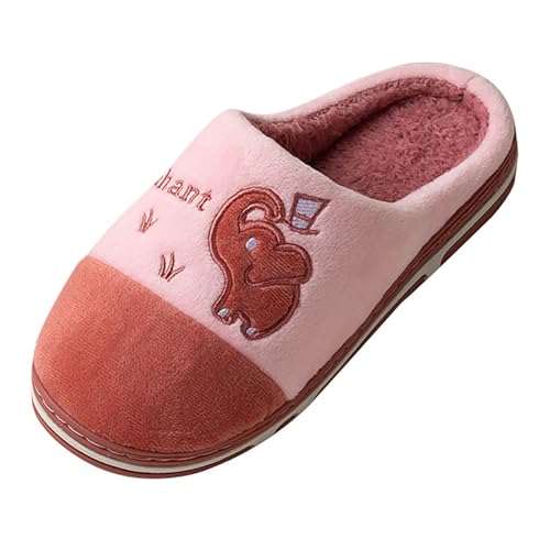 Generisch Outdoor Schuhe Damen Paare Männer Frauen Slip On Pelzigen Plüsch Flache Hause Winter Runde Zehe Halten Warm Cartoon Drucke Hausschuhe Schuhe Schuhe Sommer Damen Glitzer (43) von Generisch