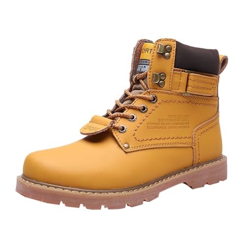 Generisch Outdoor Stiefel Herren Wasserdicht Winterstiefel Fleecefutter Winterboots Rutschfeste Sohlen Schneestiefel mit Absatz Schnürstiefel Freizeit Kurzschaft Stiefel Thermal Snowboots für Winter von Generisch