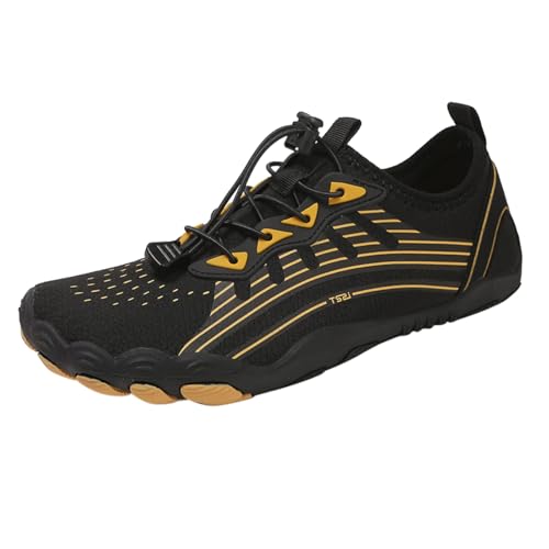 Generisch Outdoor-Wasserschuhe für Herren und Damen, Fünf-Finger-Strandschuhe, Watschuhe, rutschfeste und Schwimmschuhe Herren Turn Schuhe 43 (Gold, 39) von Generisch