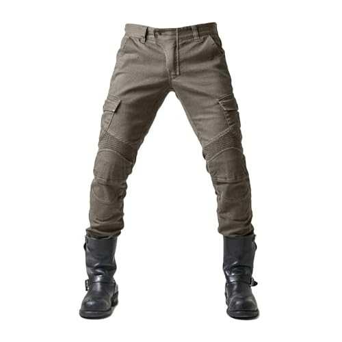 Generisch Outdoorhose Herren, Cargo Outdoor Hose Männer Stretch Einfarbig Combat Tactical Mit Taschen Kochhose Jeans (3XL, Armeegrün) von Generisch