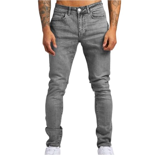Generisch Outdoorhose Herren, Jeans Stretch Slim Fit Herren Jeanshose Business Freizeit Denim Chino Hose Regular Fit Motorrad Coole Jeans Arbeitshose Stretch Men Fit Jeans Stretch (3XL, Grau) von Generisch