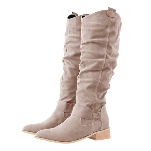 Generisch Overknees Stiefel Damen Weiter Schaft Knee High Boots Overknee Für Dicke Beine StretchHohe Easy on Long Kniehohe Fashion Winter von Generisch