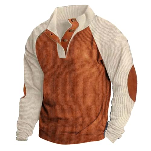 Generisch Oversize Hoodie Herren Fashion mit Rundhalsausschnitt Loungewear Sport Passform Langarmshirt Casual Langarm Pullover Outdoor Bequem Sweatjacke Schultern Lose Fleece Strickpullover Tops von Generisch