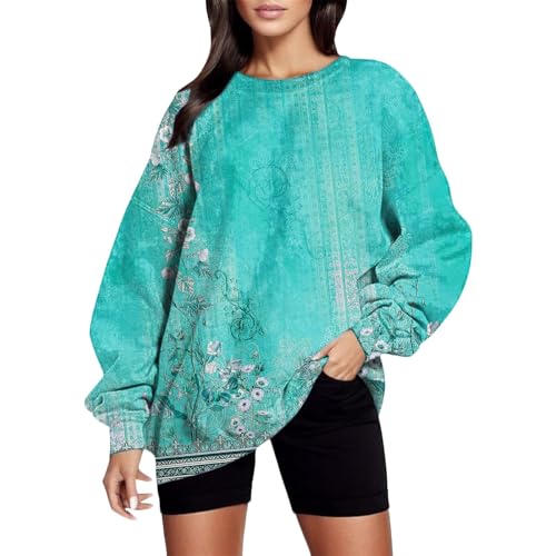Generisch Oversize Pullover Damen Elegant Sweatshirt ohne Kapuze Fleece Oberteile Herbst Winter Verdickt Pullover Damen Oversized Baggy Pullover Y2K Damen Oberteile Elegant Weiss von Generisch